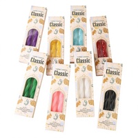 Ensemble de bougies de mariage en cire mélangée colorée de style européen, sans fumée, en spirale, longues, semi-artisanales, créatives et romantiques pour la maison