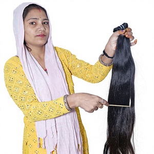 Vendeur d'extensions de cheveux humains vierges indiens de couleur noire droite naturelle crue non traitée cuticule alignée cheveux Remy vagues naturelles - Product Image 1