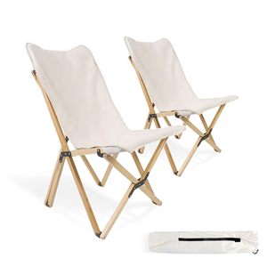 Silla Plegable de Bambú Tipo Mariposa, Ligera, Portátil, para Pesca, Camping, Playa, Parque - Product Image 1