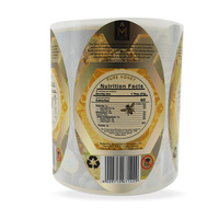 Étiquettes personnalisées pour le miel, finition mate dorée de luxe, ovale, résistantes aux rayures, autocollant pour le miel, logo personnalisé, étiquette alimentaire pour bouteille en verre