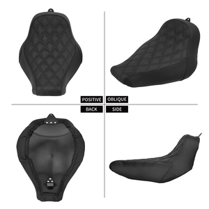 เบาะนั่งคู่หน้าคนขับมอเตอร์ไซค์เบาะลายตารางสีดำโปรไฟล์ต่ำสำหรับ <span class=keywords><strong>Harley</strong></span> softail Breakout fatboy flstf fxbrs 2018 <span class=keywords><strong>2019</strong></span>ขึ้น - Product Image 6