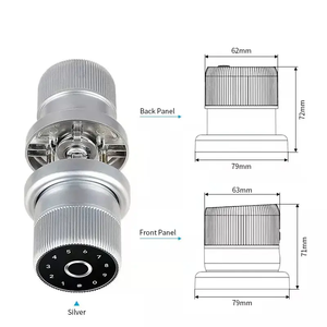 Apartment Office Biometric Fingerprint TTlock Zinc Alloy Wood <strong>Door</strong> Round <strong>Knob</strong> <strong>Digital</strong> Smart Cloud <strong>Door</strong> Lock - Product Image 3