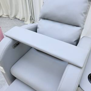 Fauteuil de pédicure moderne gris pour salon de manucure et spa, avec télécommande, sans plomberie, pour soins des ongles - Product Image 4