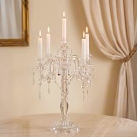 Porte-bougies en acrylique de style européen, lot de 5, accessoires de décoration de mariage, guides de chemin, centres de table pour la maison et l'hôtel, modèle 8001