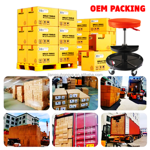 Garage Rolling Soft Pad Tabouret Jardin Hauteur Réglable <span class=keywords><strong>Pivotant</strong></span> à <span class=keywords><strong>360</strong></span> ° Chaise d'atelier Réparation de voiture Beauty 2 Lay Tool Tray Work Seat - Product Image 4