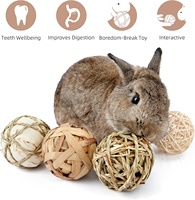 Mainan Kunyah Alami Aman dan Menyenangkan dari Rumput Kering untuk Chinchilla, Guinea Pig, Kelinci, Hamster, Gerbil, dan Hewan Kecil Lainnya (8 Bola)