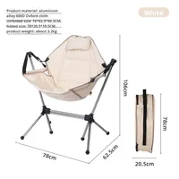 Chaise pliante à bascule/extérieure pour le camping, les loisirs, la pause déjeuner, portable, pour adultes, avec dossier pour la pêche
