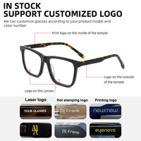 Montures et étuis de lunettes de luxe en acétate ultra-léger, protection anti-lumière bleue, logo personnalisable, imprimé géométrique, unisexe