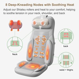 Bantal Pijat <span class=keywords><strong>Shiatsu</strong></span> Seluruh Tubuh dengan Pemanas, Getaran, dan Kontrol Waktu untuk Punggung, Leher, Pinggang, Penggunaan di Mobil dan Rumah, Tersedia Warna OEM - Product Image 5