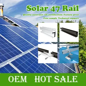 Aplicación de módulo fotovoltaico de energía solar rieles de aluminio para sistema de montaje en techo