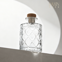 Flacon de parfum en verre rond vide de luxe personnalisé et unique de 200 ml avec bouchon en liège pour diffuseur à bâtonnets