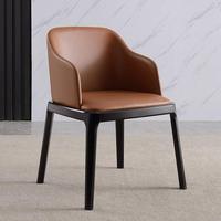 Chaise de salle à manger nordique en bois massif, luxe léger, moderne, haut de gamme, rembourrée, pour restaurant et hôtel, avec dossier et accoudoirs souples