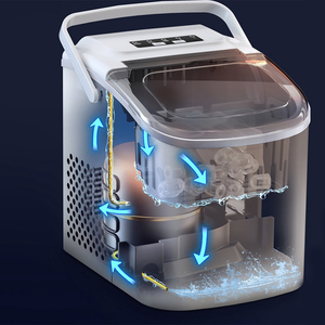 For Ecozy Countertop Portable Pebble Ice Maker 9 Cubes in 6 Mins for Household or Hotel Use <b>Plastic</b> Housing with Ice Bags Basket - Product Image 6