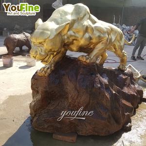 YOUFINE بالحجم الطبيعي الحديث في الهواء الطلق حديقة المدرسة ديكور الحيوان تمثال النمر البرونزية تمثال النمر - Product Image 2