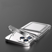 Casing HP Transparan dengan Tempat Kartu untuk iPhone 16 15 Pro Max 14 Plus 13 12 11 16Pro, Aksesoris Penutup Dompet