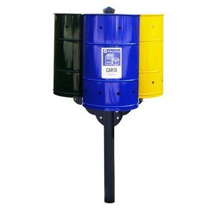 Cesto de Basura Ecológico Tris de 70x70x100 cm con Triple Compartimento para Reciclaje de Papel - Product Image 1