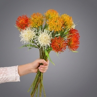 Fleur artificielle de Leucospermum à tige unique de 52 cm, en soie, toucher réel, fleur exotique de Protea pour la décoration de la maison et de mariage, vente en gros