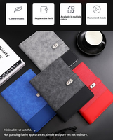 Carnet en cuir PU de qualité supérieure avec tissu assorti, classeur A5 rechargeable avec porte-cartes et boucle magnétique en métal