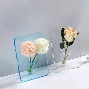 Wholesale Modern <b>Acrylic</b> Photo <b>Frame</b> Vase Hydroponic Decorative Flower for Home Office Decor - Product Image 4
