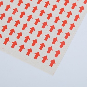Autocollant adhésif en papier imperméable en stock usine pour réparation de vêtements, étiquette directionnelle flèche rouge pour produit défectueux, bougie - Product Image 5