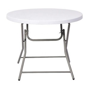 Portable Outdoor Furniture 80cm White Round Plastic <b>Foldable</b> Catering Bbq Camping Picnic Folding <b>Table</b> - Product Image 1