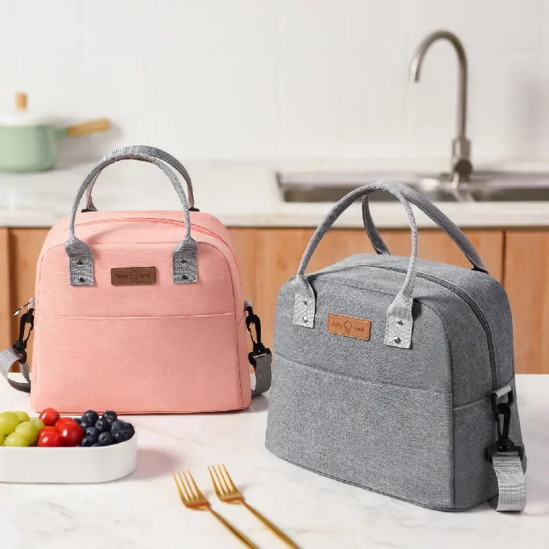 Soğutucu yemek kabı taşınabilir yalıtımlı tuval öğle yemeği çantası termal gıda piknik öğle çanta kadınlar