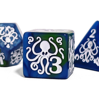 Vente en gros de dés polyédriques en acrylique sur le thème de l'octopus personnalisés pour les jeux de rôle DND RPG Dungeons & Dragons