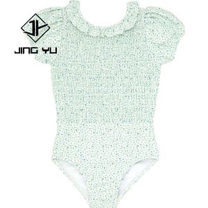 Maillot de bain pour filles, enfants, personnalisé, en mélange de polyester recyclé, écologique, plissé, une pièce, maillot de bain pour enfant - Product Image 4
