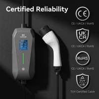 Stasiun Pengisian Daya Portabel 7KW dengan -30 ℃   sampai 50 ℃   Pengisi Daya EV Portabel Tipe 2 dengan Peringkat Kedap Air IP65