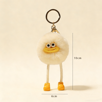 Porte-clés en fausse fourrure de lapin Rex douce, pompon pour chaton, poupée pompon, porte-clés pour femme, fille, breloque pour sac, jouet, pendentif, accessoires