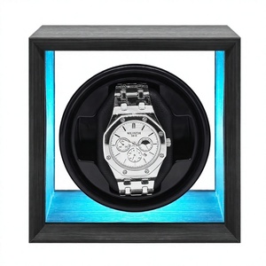 Caja Giratoria Automática <span class=keywords><strong>para</strong></span> <span class=keywords><strong>Reloj</strong></span> Individual, Portátil y Mini, con Motor Silencioso, Luz LED Azul y Ventana de Cristal - Product Image 3