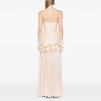 Robe de soirée rétro de luxe légère, sans manches, sans bretelles, coupe ajustée, en mousseline, robe de fête personnalisée