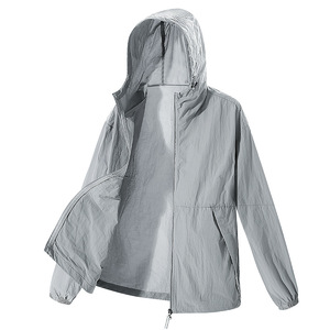 Outdoor Sun Protection Jacket UPF50+ Hooded Lightweight Breathable 100% Nylon Wrinkle-Resistant 3D Pattern Zipper Closure Unisex