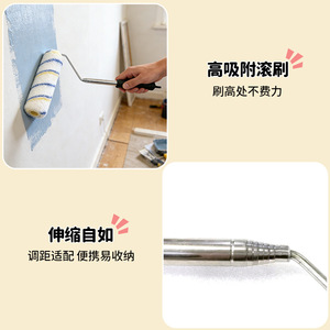 Paint Roller Brush With Microfiber Cylinder Adjustable <b>Frame</b> <b>For</b> Wall <b>Painting</b> DIY Use - Product Image 2