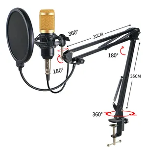 BM-800 Professionele Microfoon Geluidskaart Combo Usb Bedrade Telefoon Verbinding Beste Condensator Microfoon Voor Studio Live Stream