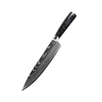 8 Inch Roestvrijstalen Laserpatroon Klassiek Ontwerp Fruit-En Groentesnijwerk Draagbare Cucina Japans Nakiri-Mes