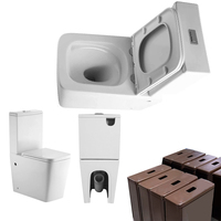 WC à deux pièces à chasse directe, WC intelligent en céramique à double chasse, WC sans bride à chasse Tornado, pour salle de bain moderne à domicile