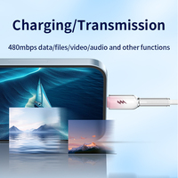 Cable de Carga Rápida USB C a USB C de 60 W, Cable de Datos Tipo C con Trenzado de Nailon, Cable de Carga Duradero para Teléfono Inteligente, Tableta y Computadora Portátil