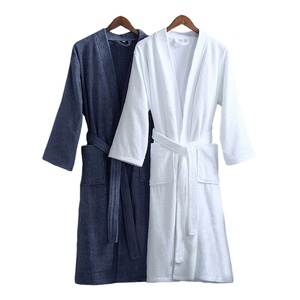 Custom Size Embroidery logo White Shawl Collar Bath Robe 100% Cotton 5 Star Hotel Terry Bathrobe Luxury Dressing Gown