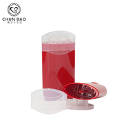 Conteneur de déodorant en gel vide rouge de 50g 75g 80g, flacon ovale en PP, emballage de déodorant en plastique