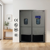 Porte battante bidirectionnelle en acier inoxydable OEM à double action pour cuisine d'hôtel et cantine
