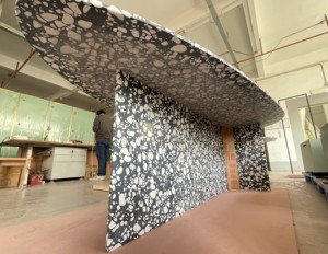 Custom Teardrop Shape Terrazo Shop Furniture Long <b>Display</b> <b>Table</b> - Product Image 5