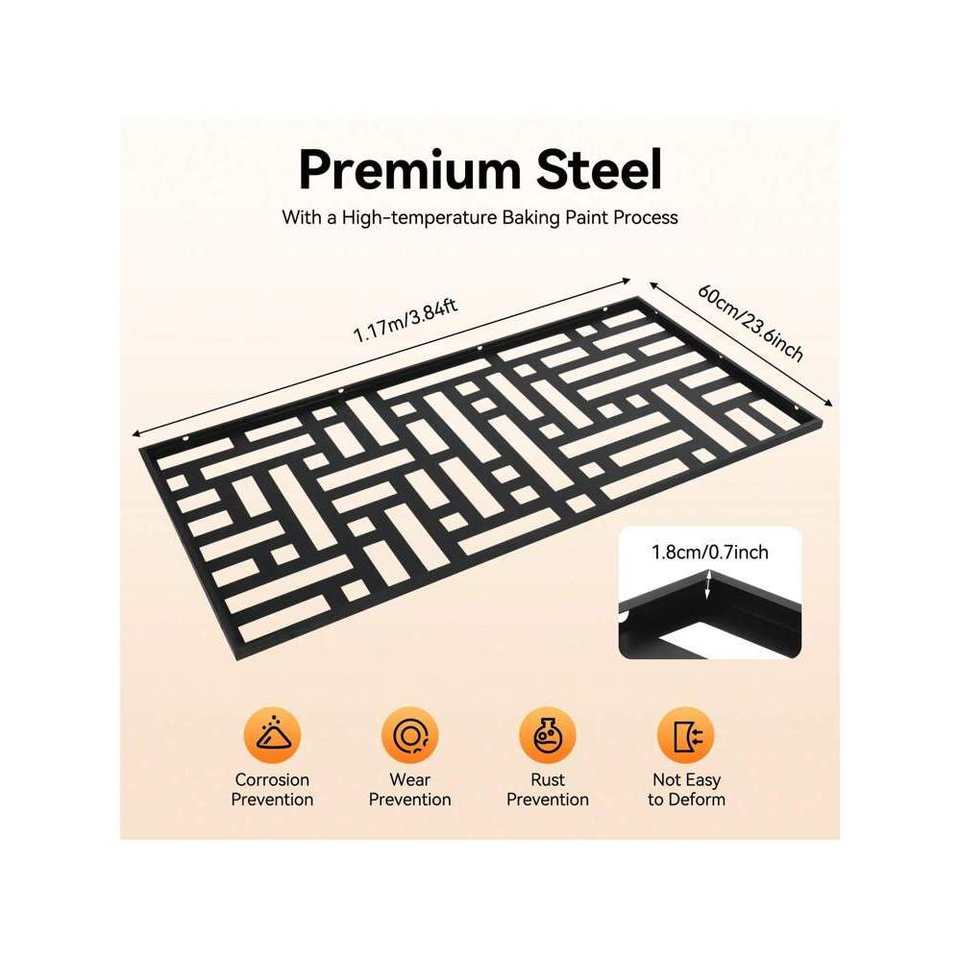 Black Metal Laser Cut Decorative Outdoor Privacy Screen Panel Indoor Metal Wall Decor Panel for Bedroom Dining Sitting Room