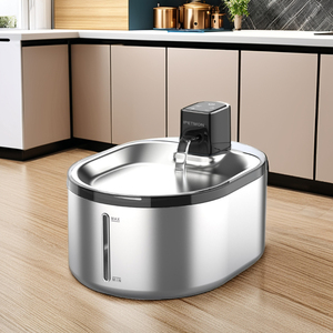 CITICITY Distributeur d'eau intelligent 2-en-1 pour animaux de compagnie, 4L, à circulation automatique, élégant, portable, en acier inoxydable - Product Image 2