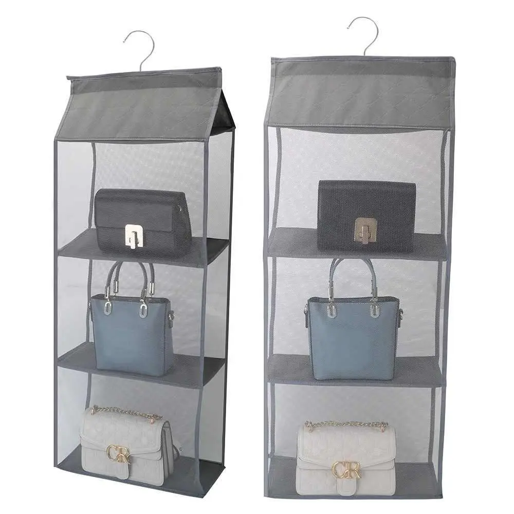 10PCS Three-dimensional Hanging Handbag Organizer Door Wardrobe Closet Hanger Foldable Purse Storage Bag Bedroom Organization