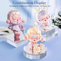 Support de présentation cylindrique transparent en acrylique pour la décoration intérieure, base polie, présentoir pour bijoux, objets de collection, ornements