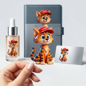 Autocollants personnalisés transparents avec logo, découpés, en <span class=keywords><strong>vinyle</strong></span> imperméable pour décorations de boîtes cadeaux de mariage et branding - Product Image 1