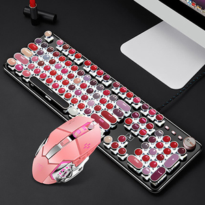 Bàn Phím Cơ Có Dây 104 Phím Bàn Phím Màu Hồng Kim Loại Usb Để Bàn Oem Kèm Usb 2.0 Đèn Led Rgb Có Dây Cho Máy Tính Xách Tay USB Loại A - Product Image 1