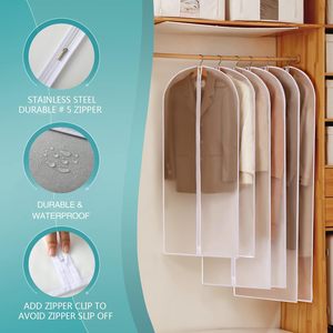 Sac de rangement pour vêtements anti-poussière, housse de protection pour robe de mariée, organisateur suspendu, sac de rangement imperméable transparent pour costume - Grande Vente - Product Image 1