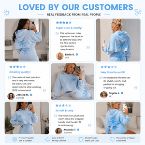 Ensemble jupe et sweat à capuche pour femme en molleton de coton doux, épaules tombantes, tenue deux pièces imprimée, vêtements de détente, logo personnalisé, OEM ODM, usine BSCI - Product Image 2
